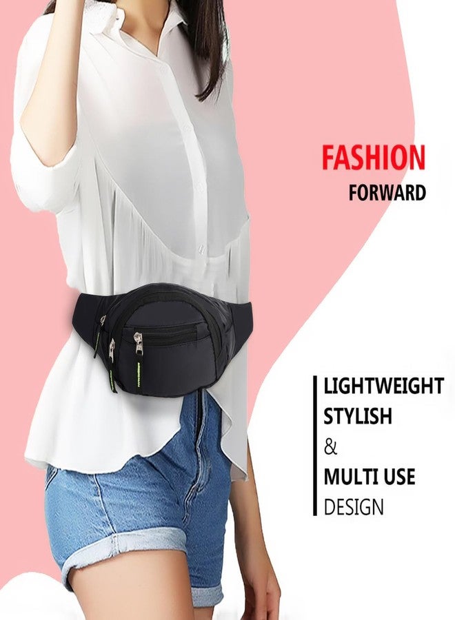 Nyfee Waist Bags for Men & Women- Premium Stitching, Branded Zippers, Waterproof Pocket, RFID Safe- Large Fanny Pack for Hiking Travel,Cycling,Money Belt (Black) - Image 4